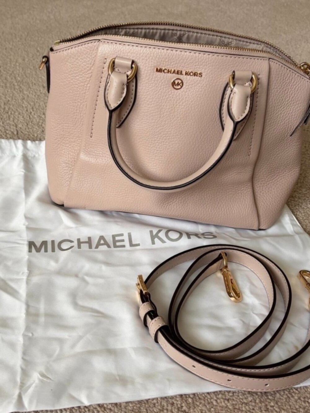 Michael Kors Pale Blush Satchel with Crossbody Strap